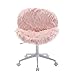 chairus Schminkstuhl Armloses aus Kunstpelz Schlafzimmer Drehstuhl Bürostuhl Schreibtischstuhl mit Höhenverstellbar (Pink)
