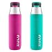 ZULU Studio Tritan Water Bottles with Silicone Grip, Leak Proof Flip Lid, BPA Free, Tasteless & Odorless, 32oz Mint/Vibrant Orchid -2 Pack