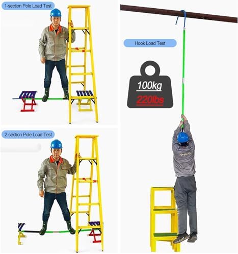 Emergency Rescue Pole - Insulated High Voltage Rescue Hook, 3.3 to 9.8ft Long, Anti-Electrocution Lifesaving Equipment for Electrical Emergencies