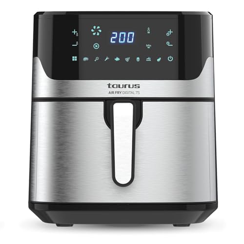Taurus Freidora de Aire 6,5L AF1600XD 1500W 973983000 Inox, DIGITAL 7S