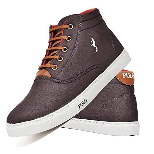 Tênis Casual Masculino Botinha Cano Alto Sapatênis Polo (Cafe, 41)