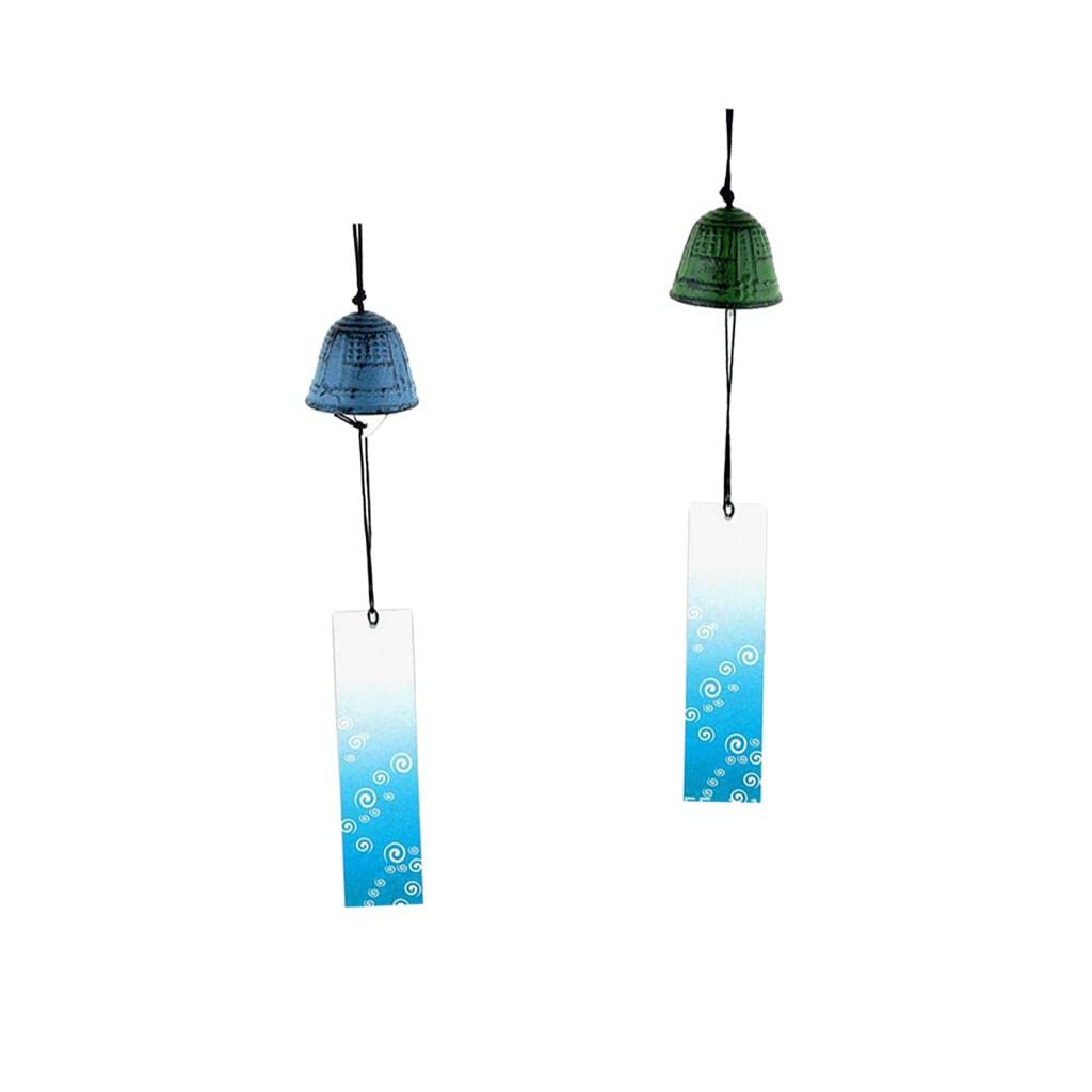 2 campane a vento giapponesi Furin in Ghisa, stile tempio, decorazione Zen, Feng Shui, decorazione da appendere all'aperto