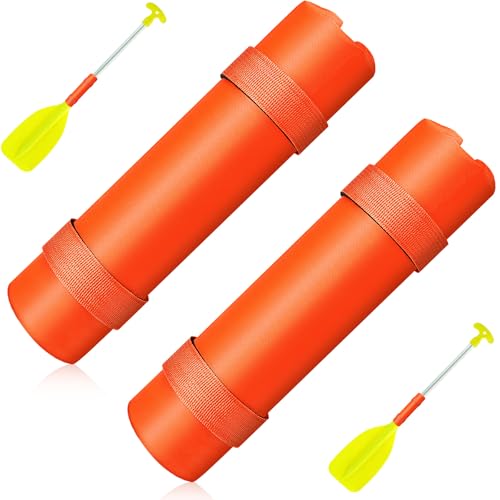 Deekin 2 Pack 2/4 Pack Paddle Float for Flotation Kayak Canoe Surf Paddleboarding Gifts - Prevent Paddle Sinking in Water (Orange)
