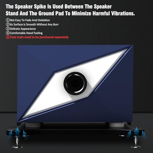 Image of Monosaudio Speaker Spikes, 4 pcs HiFi Speaker Anti-Vibration Spikes (Without Spike Pad), Isolation Spikes Stand Foot for Speaker, Subwoofer, Amplifier, CD DVD Player(M6)