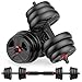 UKEEP Adjustable Dumbbells Set, 20/30/40/55/60/80lbs Free Weight Set with Connector, 2 or 3 in 1 Dumbbells Set Used as Barbell, Kettlebells, Fitness Exercises for Home Gym Suitable Men/Women