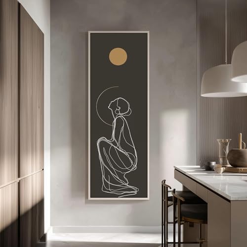 Tableau abstrait noir et blanc grand format 45 x 135 cm - 3