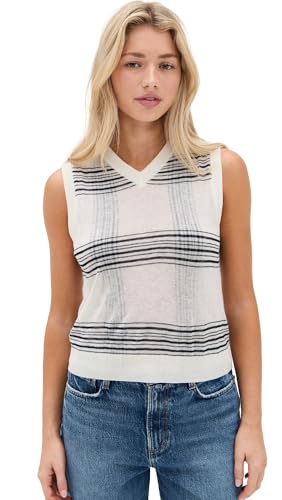 Vince Women's Plaid V Neck Vest