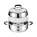 Garnek/parownica ze stali nierdzewnej 304, z parownicą, do użytku domowego/handlowego, zagęszczony, 26/28/30/32 cm, do kuchenki gazowej/kuchenki indukcyjnej (6-18 osób) (rozmiar: 28 cm)