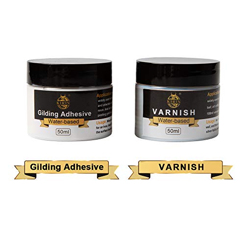 Gilding Adhesive, 100Ml Epoxy Resin Gold Leaf Adhesive For Professional Craft Use, Water Based Varnish For Protect The Surface Of Gold Foil From Oxidating (Brush + Gloves As Gifts) #TOP3