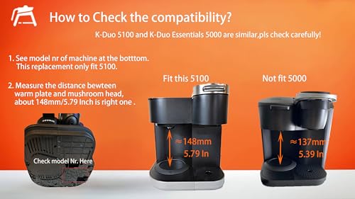 12-Cup Compatible with KEURIG K-DUO 5100 Coffee Carafe (Not for K-Duo Essentials 5000)