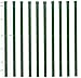 10 Stück Zaunpfosten Ø 34 mm für 80cm hohe Zaunanlagen grün RAL 6005. Incl. 3 montierter Spanndrahthalter und Pfostenkappe. Pfosten Länge 100cm für Montage in Einschlaghülse.