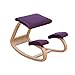 Produktbild H&RB chair Variable balans Der Originale Kniestuhl, ideal für die Arbeit zu Hause - Stoff schwarz und Holzplatte Esche Natur lackiert,Purple