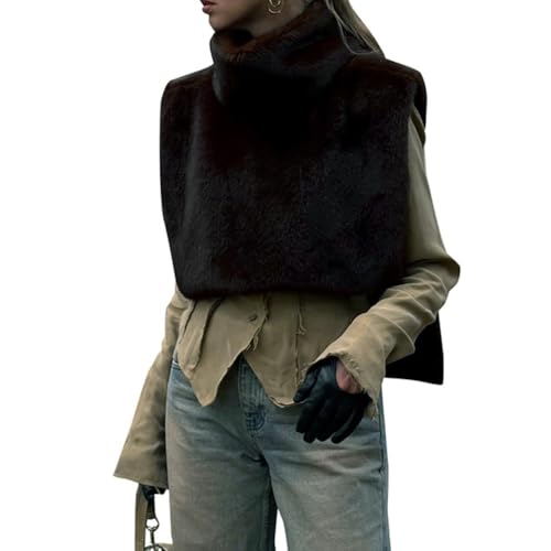 Faux Fur Vest Puffer Fall Vests Outerwear Fleece Vest Women Fall 2024 Faux Fur Coat Y2k Jackets