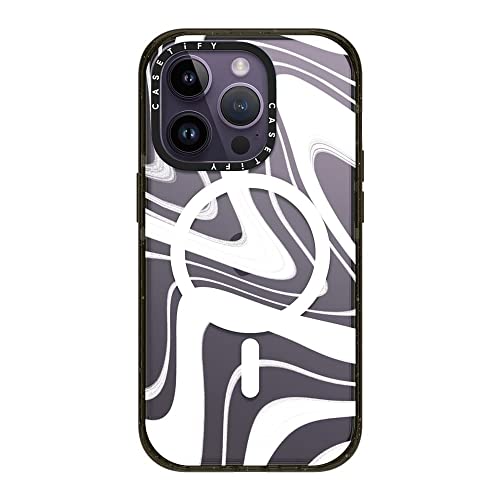 Coque iPhone 14 Pro Casetify Impact Noir givré compatible MagSafe