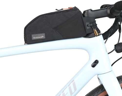 Rhinowalk Bike Top Tube Bag Bicycle Front Frame Bag Waterproof Bike Bag 1.2L with Dual Side Mesh Pockets Perfect for MTB Road Bike Cycling Commuting and Outdoor Adventures