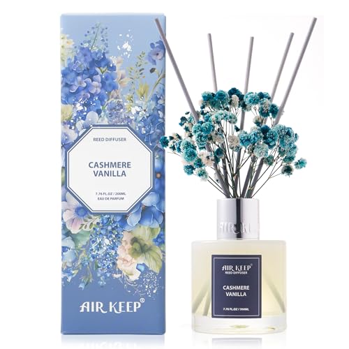 Image of Airkeep Reed Diffuser Set /Cashmere Vanilla /6.76 fl oz(200ml) /1 Pack /Home & Office Decor Aromatherapy Diffuser Oil Gift Set