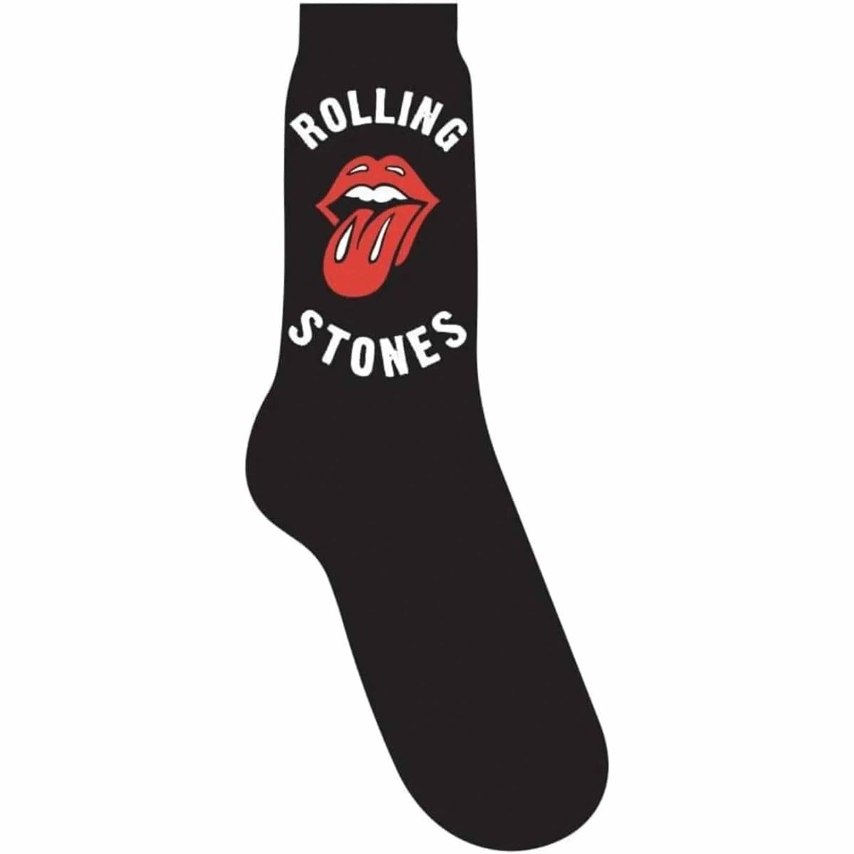 Spike Leisure Unisex Black The Rolling Stones (Tongue) Socks (Uk 7-11)