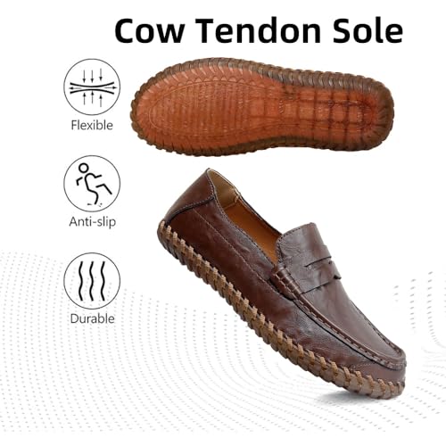 Men's Leather Loafer Casual Mocasines Light Weight Driving Slip On Fashion Boat Shoe Comfortable Breathable Soft Walking4
