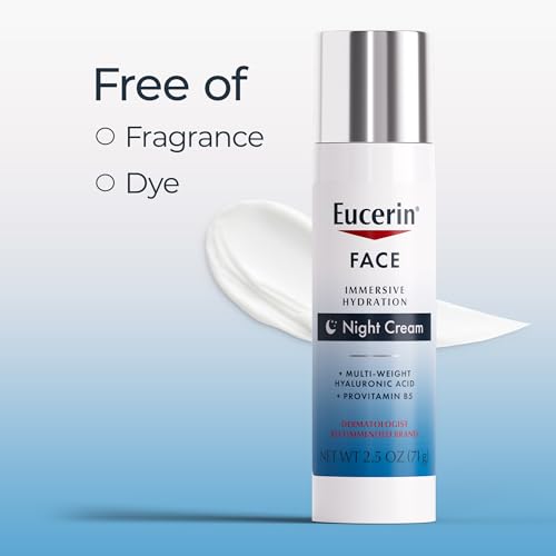 Eucerin Face Immersive Hydration Night Cream with Hyaluronic Acid and Provitamin B5,Ultra-Lightweight Face Moisturizer Smooths Fines Lines and Wrinkles,2.5 Oz Bottle,(Pack of 2) - image 7