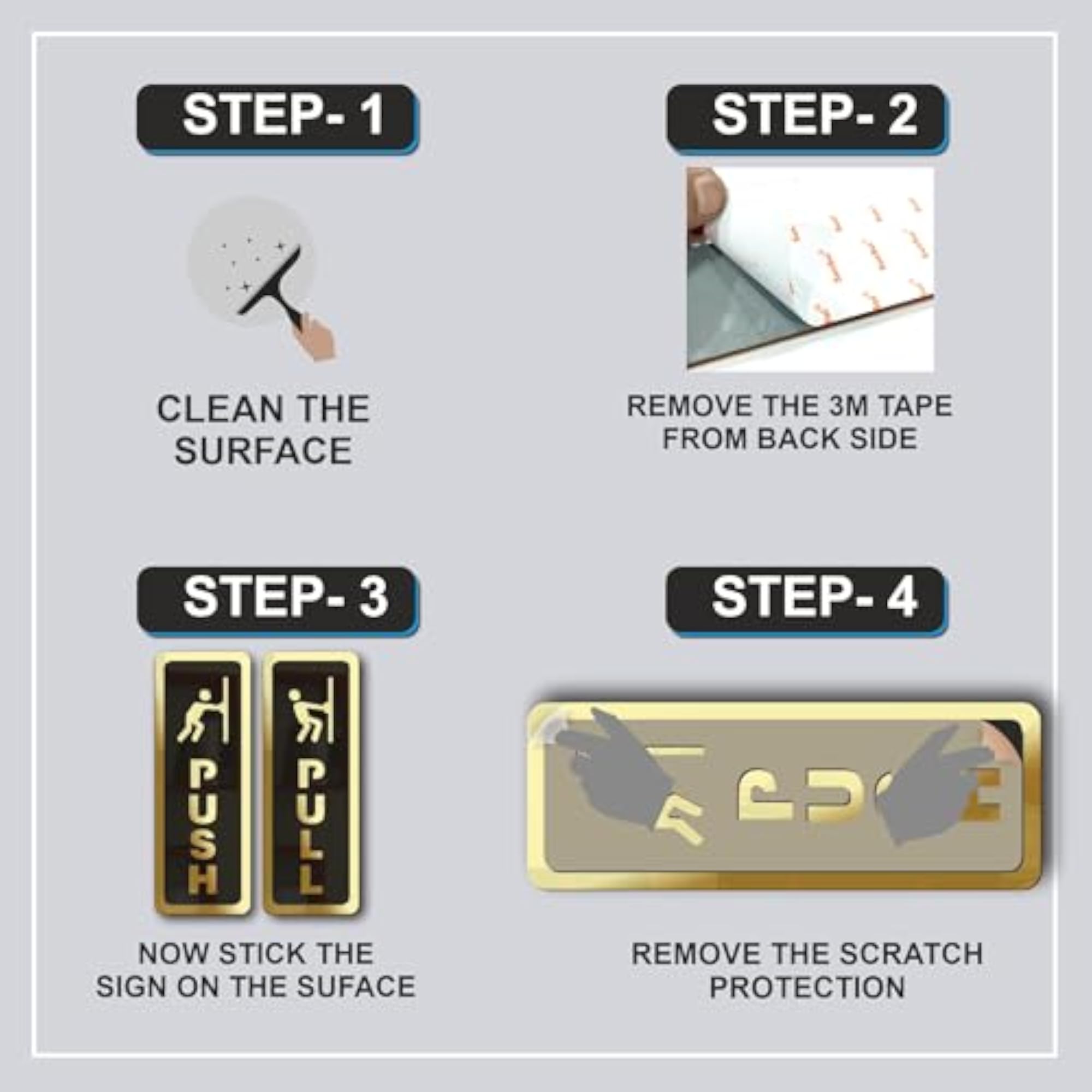Push Pull Sign for Glass Door Sticker