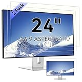 [2-Pack] 24 Inch Computer Blue Light Blocking Screen Protector for 16:9 Widescreen Monitor, Anti Glare Anti-UV Eye Protection Desktop PC LED Monitor Filter, Removable Anti-Scratch Screen Film 24in