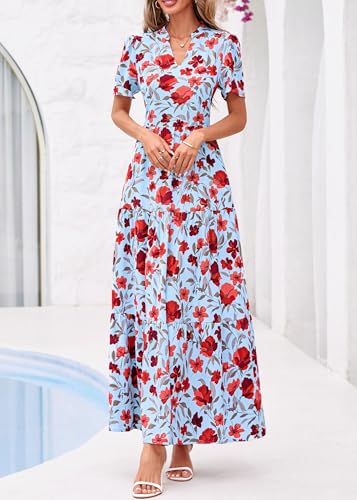 Image of KIRUNDO Womens Floral Boho Flowy Maxi Dress
