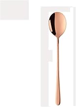 Colheres/colheres de sopa Sopa de cor colheres de aço inoxidável colher redonda, titânio banhado a talheres alimentares colher de grau espessa colher de sopa 8.1in / 6in Colheres de Mesa/Colheres de