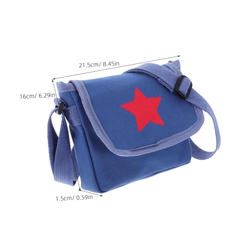 Vintage Canvas Messenger Purse with Star Pattern Adjustable Shoulder Strap for Boys for School Travel and Daily Use2