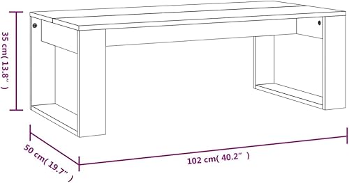 Miniatura 2 de Mesa de centro para sala. Mesa de centro blanca 40.2 x 19.7 x 13.8 pulgadas, madera de ingeniería, adecuada para dormitorios, salas de estar y