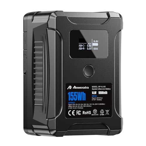 155WhVマウントバッテリー 大容量10500mAh 大容量ビデオカメラ、撮影ライト、モニター、スマホ用 長時間動画収録可能 機内持ち込み Vマウ 41-z0iUurFL.jpg