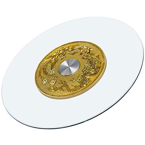 Drehbarer Teller Teller mit Glasplatte 70 cm / 80 cm Haushalts-Esstisch Runder Tisch Plattenspieler Lebensmittelablage 360 ​​° Flexibler Drehteller