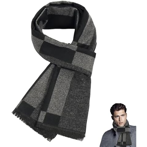 Warm Winter Plaid Scarf for Men Cover