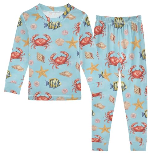 Pajama Sets Long Sleeve Marine Life Various Animals Soft Comfy Sleepwear 2 Piece PJS 3-8T