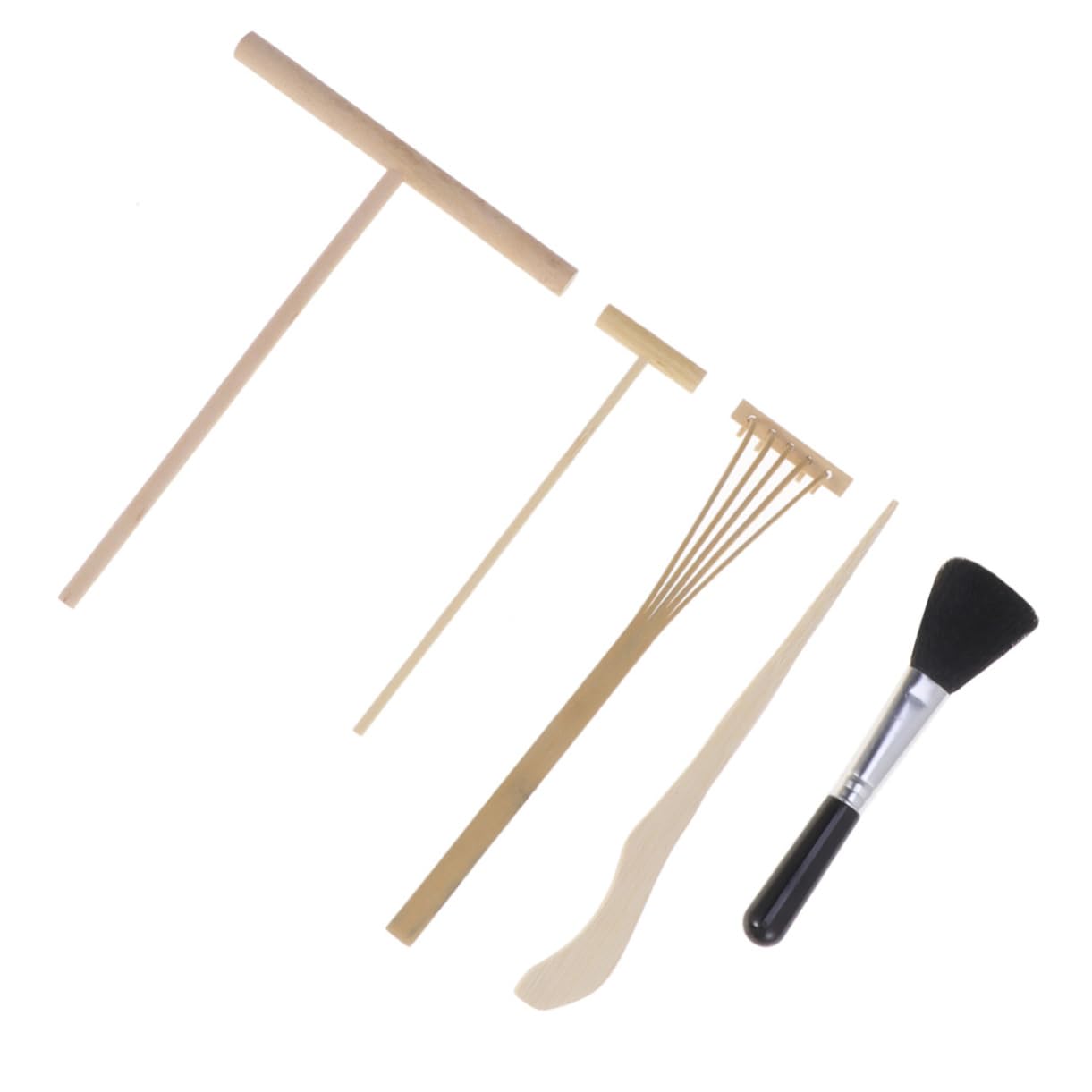 TOYANDONA 10 Piezas rastrillo Rastrillo jardín Zen Rastrillo era Madera ferramentas Estilo japones Herramienta Adornos Bambú