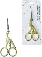 Tesoura Ponta Fina de Arremate Bordado Fio Costura Desing Clássico Garça Cegonha Vintage (9 CM)