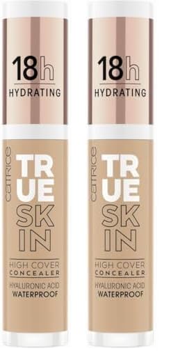 Catrice Cosmetics True Skin High Cover corrector, antimanchas, hidratar/humectar, de larga duración, natural, mate, 4.5 ml (Paquete de 2)