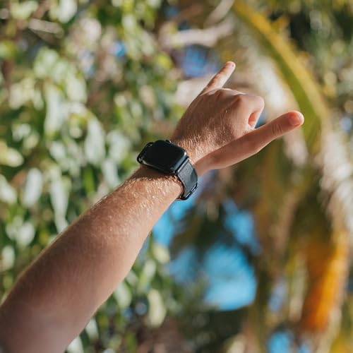 CARTERJETT EXTRA LARGE Genuine Leather Band Compatible with Apple Watch Ultra 49mm & 46mm 45mm 44mm Band - Men Women - Watch Band for iWatch Series 10 & All Models (XXL - Black)