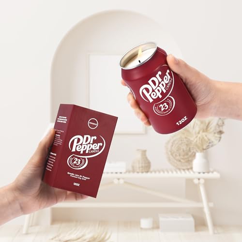 Doctor Pepper Candle - Smells Like The Real Soda - Cute Candles for Cool Gifts - Funny Candles for Any Occasion - Cute Things for Aesthetic Room Decor - Cool Candle for Cool Things