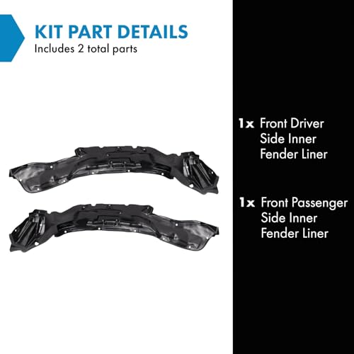 Image of TRQ Front Inner Fender Liner Set Compatible with 1989-1995 Toyota Pickup TO1250102 TO1251102
