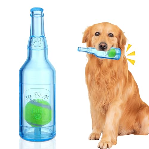 heqxwl Blue Squeaky Water Bottle Toy