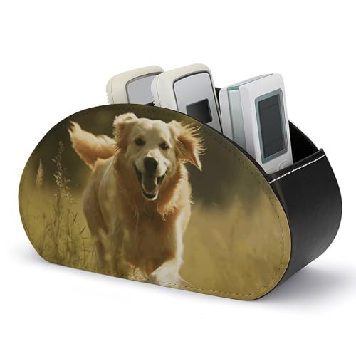 WSOIHFEC Leder Fernbedienungshalter Hund mit 5 Fächern