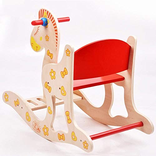 Schaukelpferd Plüsch Schaukeltier Pferd Rocker Ride-ons Baby Holz Rocking Horse Infant Pädagogisches Spielzeug Rocking… – Bild 5