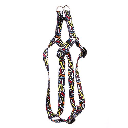 Image of Yellow Dog Design Crazy Bones Step-in Dog Harness 3 /8 inch Wide and Fits Chest Circumference of 4.5 to 9 inch, X-Small