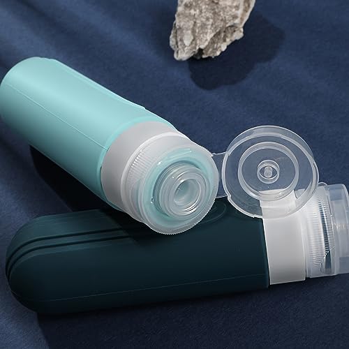 Image of Travel Bottles for Toiletries, 5 Pack TSA Approved Travel Size Containers, 3oz Leak Proof Refillable Travel Accessories for Shampoo Conditioner, BPA Free Travel Bottles with Toiletry Bag