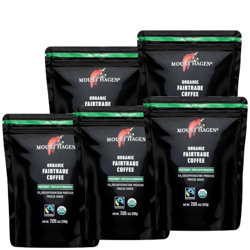マウント ハーゲン オーガニックフェアトレード インスタントコーヒー デカフェ ノンカフェイン マウントハーゲン (5袋 カフェインレス)