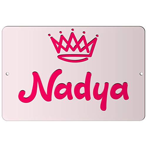 Makoroni - Nadya Girl Female Name 8x12 inc Aluminum Decorative Wall Street Sign