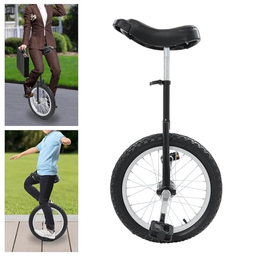 Image of DYNAMI Unicycle with Excellent Steel Frame,Leakproof Tire,Adjustable Height,Curved PU Seat,Mute Bearing,Anti-Slip Designs,for Outdoor Sports Fitness Exercise