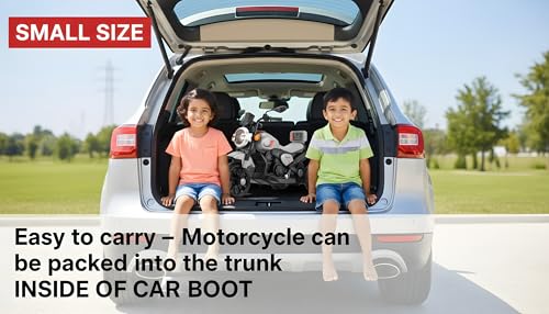 Image of Wishmaster Ride Xtreme 6V Electric Bike for Kids (Grey) | Battery Operated Ride-On with Bluetooth, MP3 Music, Foot Accelerator | Safe, Durable & Realistic Toy Bike for Boys & Girls (1-5 Years)