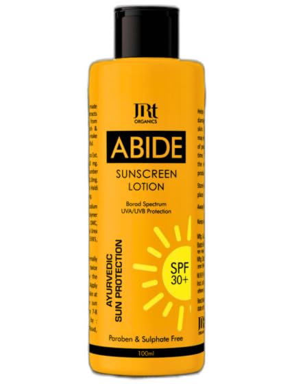 JRT ORGANICS ABIDE SPF 30 PA++ Super Lotion Sunscreen, Lightweight, Non Sticky,100ml