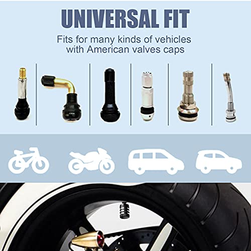 Tire Valve Stem Cap Cover - 5 Pack Corrosion Protection Leak-Proof Tire Air Caps Halloween Pumpkin Gift Universal for Car Truck Motorcycle Bike Black